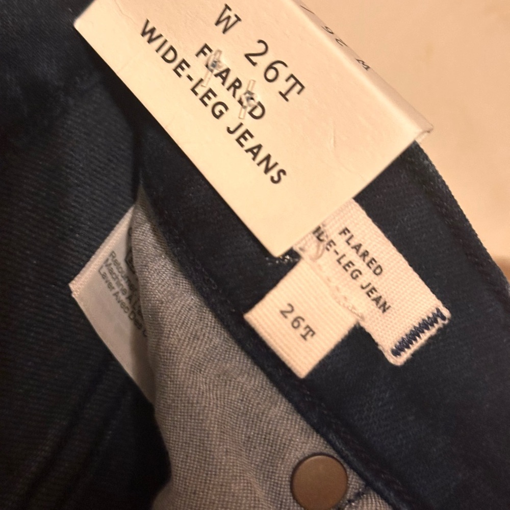 MADEWELL Tall Flared Wide-Leg Crop Jeans - Dark Blue NWT - Picture 14 of 16